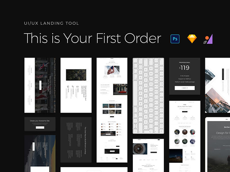 First Order UI Kit freebie for Figma and Adobe XD