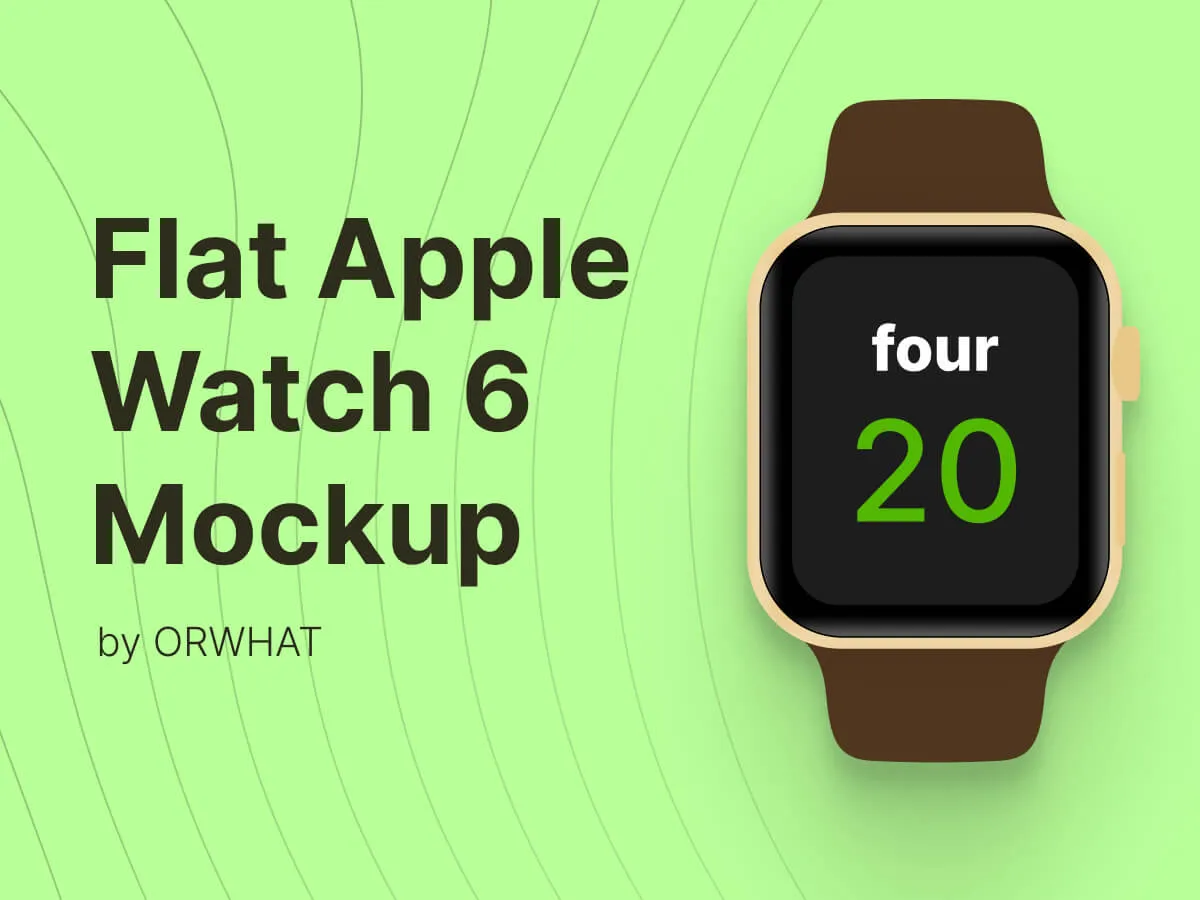 Flat Apple Watch 6 Mockup for Figma and Adobe XD
