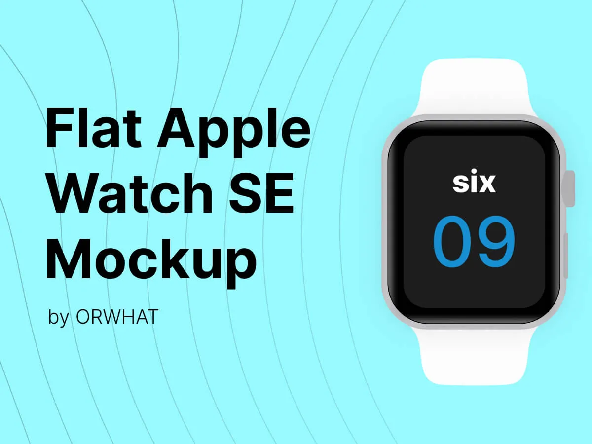 Flat Apple Watch SE Mockup for Figma and Adobe XD