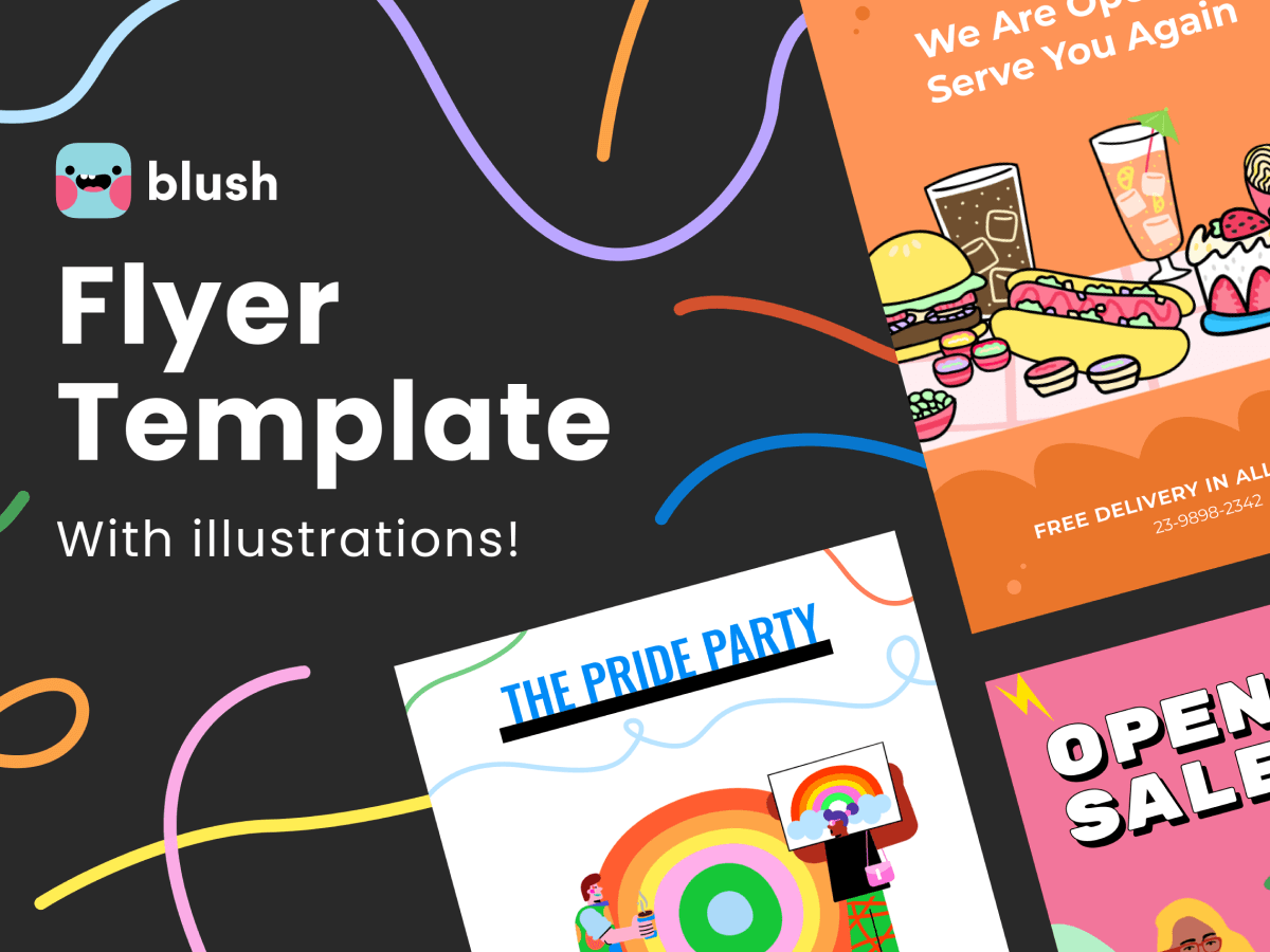 Flyer Template with Illustrations for Figma and Adobe XD