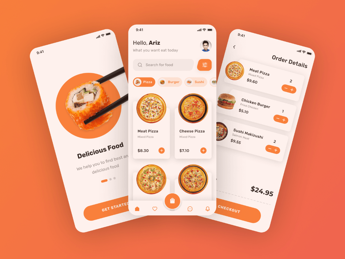 Food App UI for Figma and Adobe XD