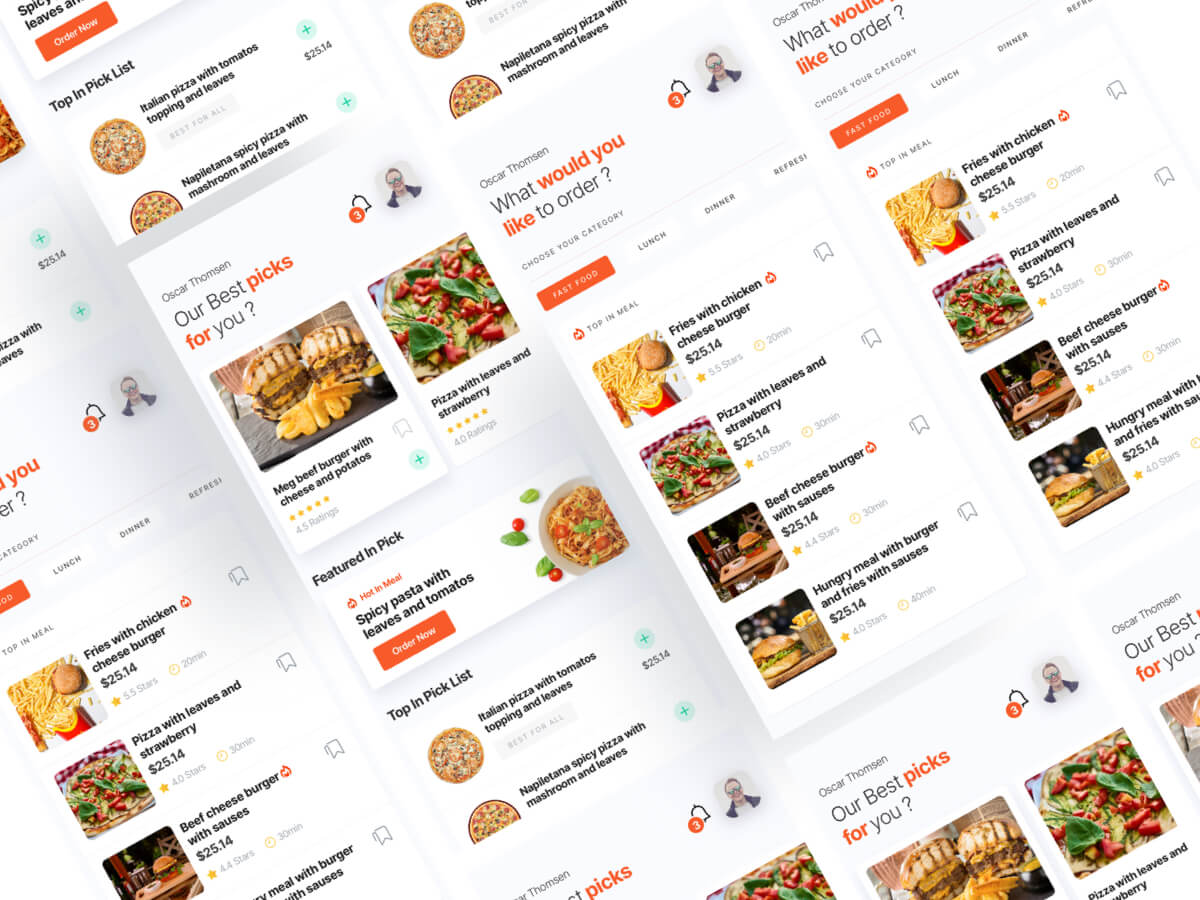Food Ordering App UI Kit for Figma and Adobe XD