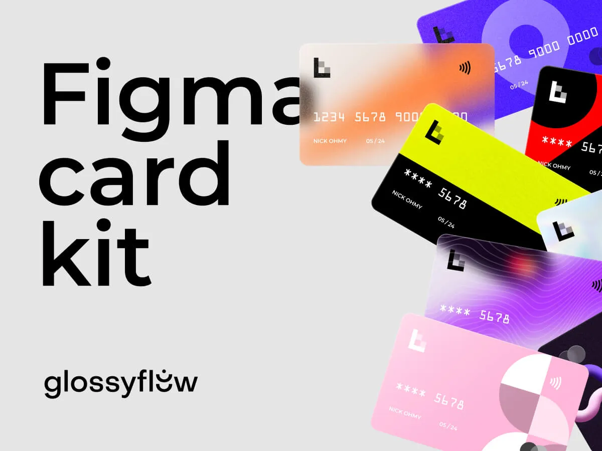 Glossy Bank Card Kit for Figma and Adobe XD