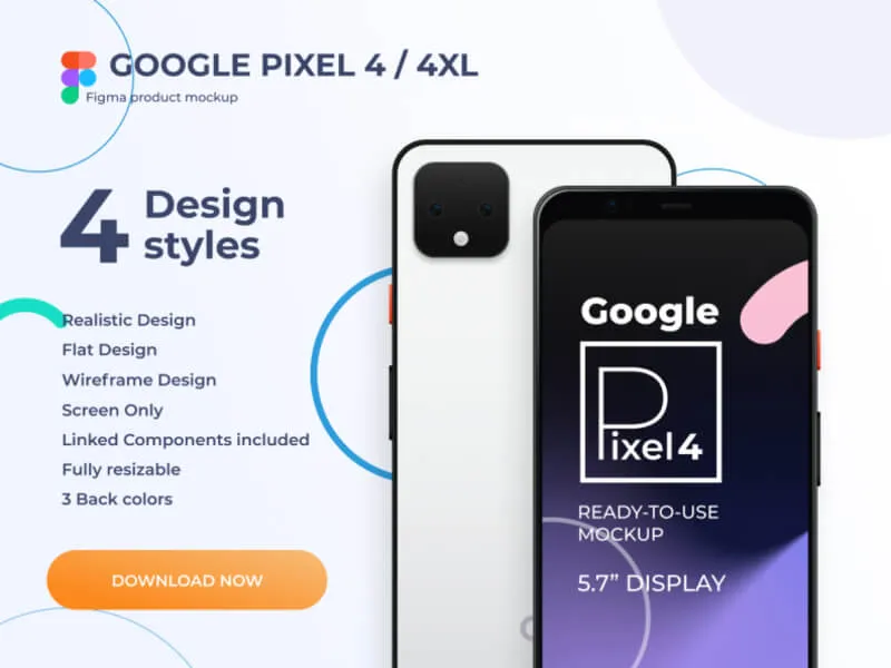 Google Pixel 4 and 4 XL Mockup for Figma and Adobe XD