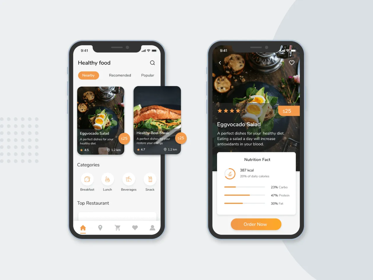 Healthy Food Order for Figma and Adobe XD