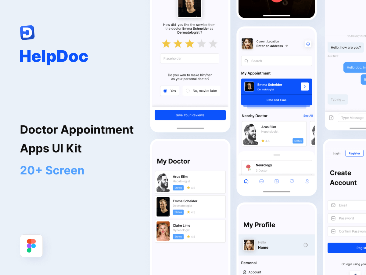 HelpDoc � Doctor App UI Kit for Figma and Adobe XD