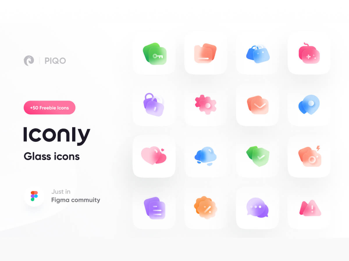 Iconly 2 � Glass Icons for Figma and Adobe XD