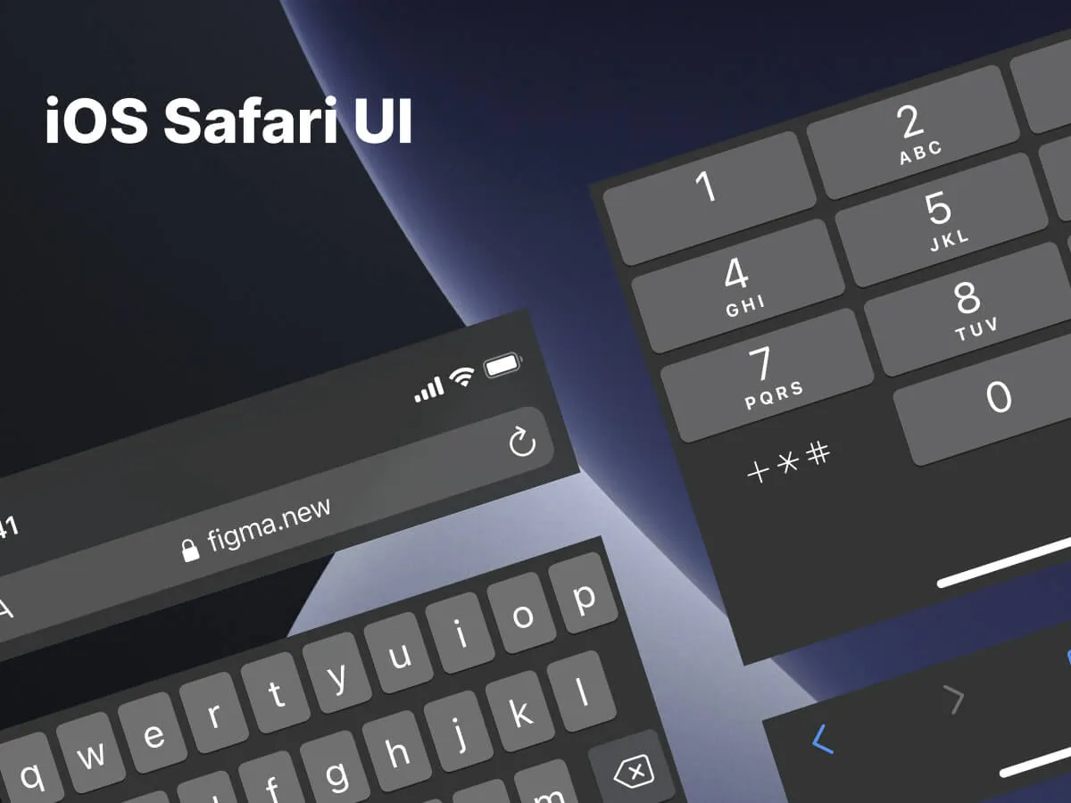 iOS Safari UI Kit for Figma and Adobe XD