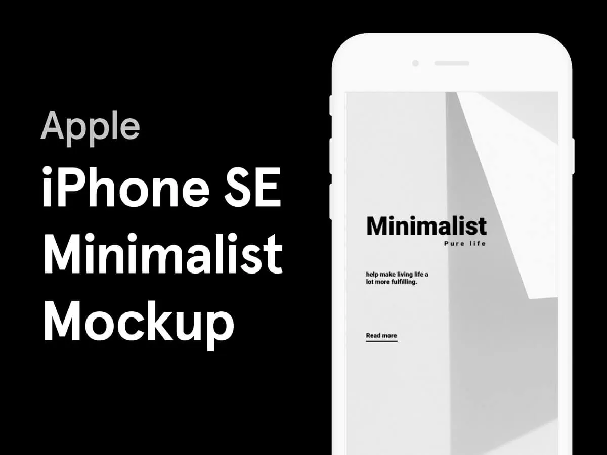 iPhone SE Minimalist Mockup for Figma and Adobe XD