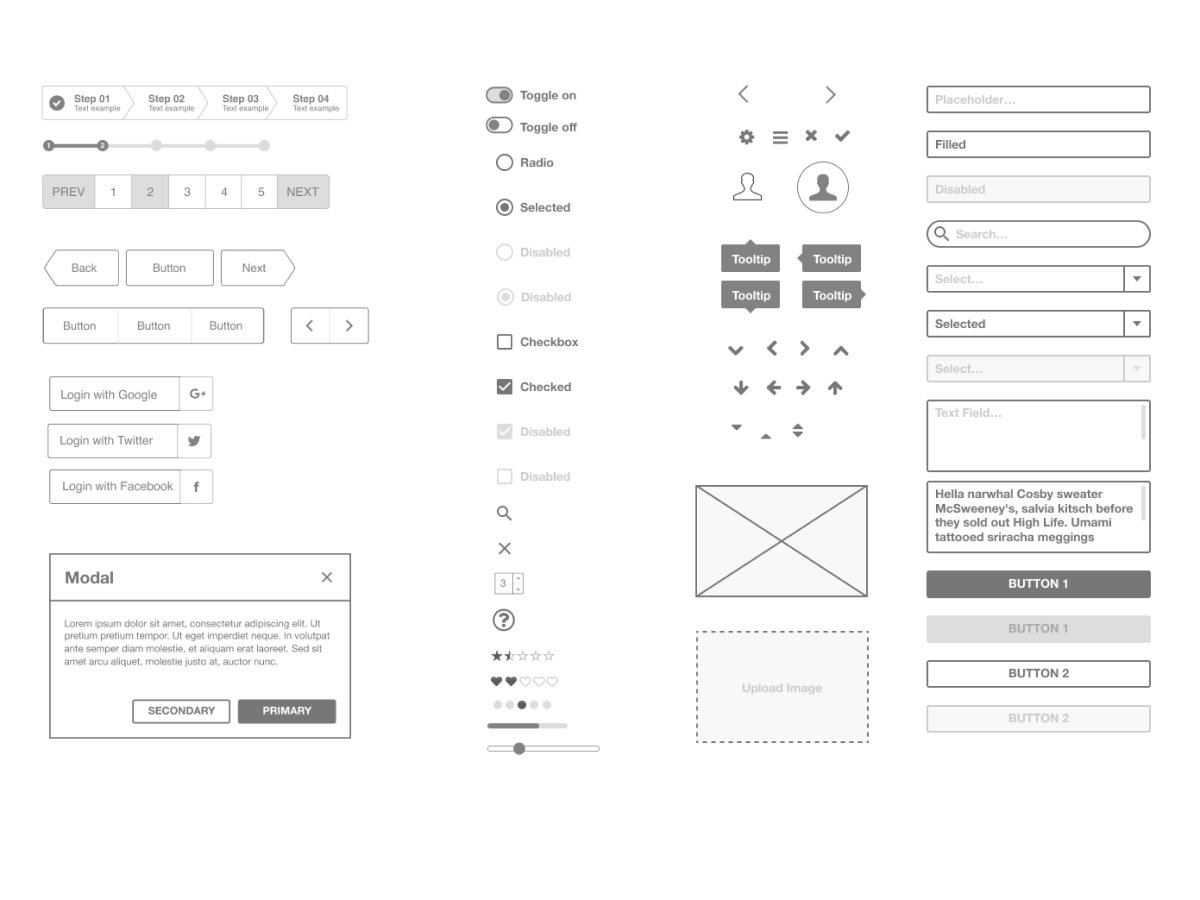 Ironhack Wireframe UI Kit for Figma and Adobe XD No 1