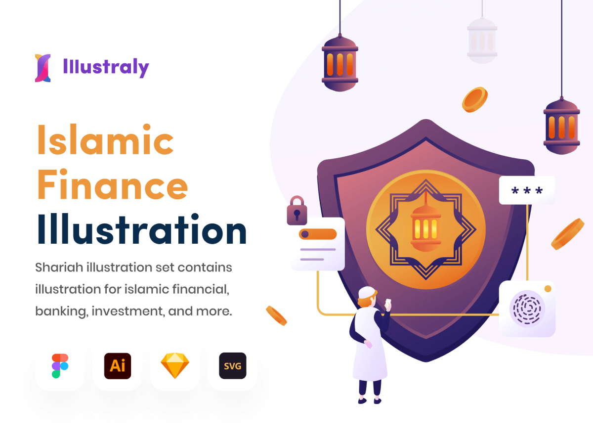 Islamic Finance Illustration Set for Figma and Adobe XD