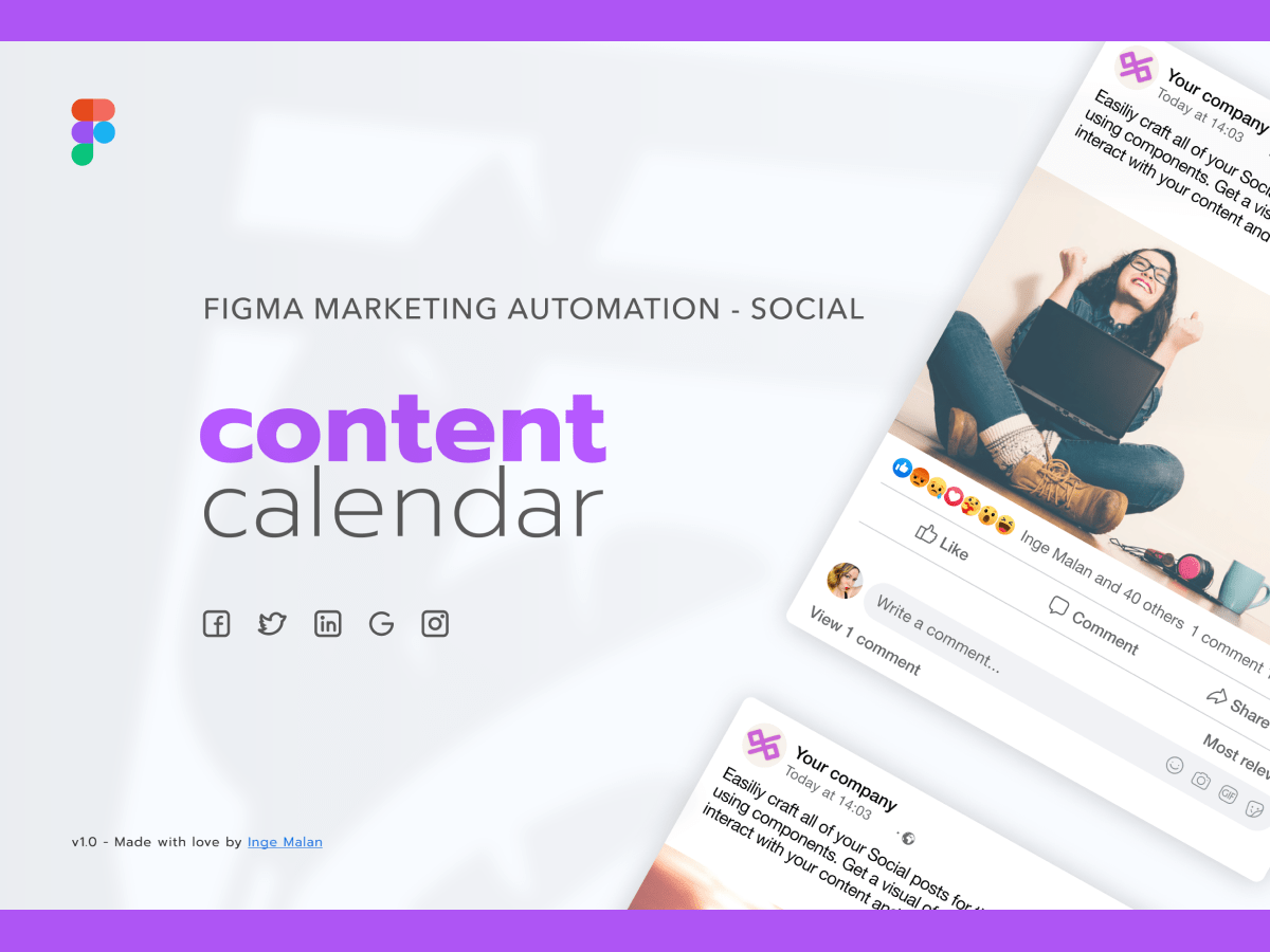 Marketing Content Calendar for Figma and Adobe XD