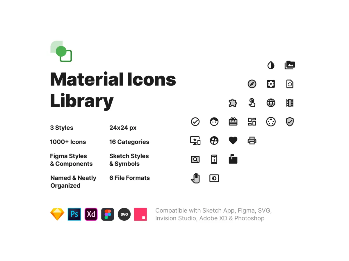 Material Icons Library for Figma and Adobe XD No 1