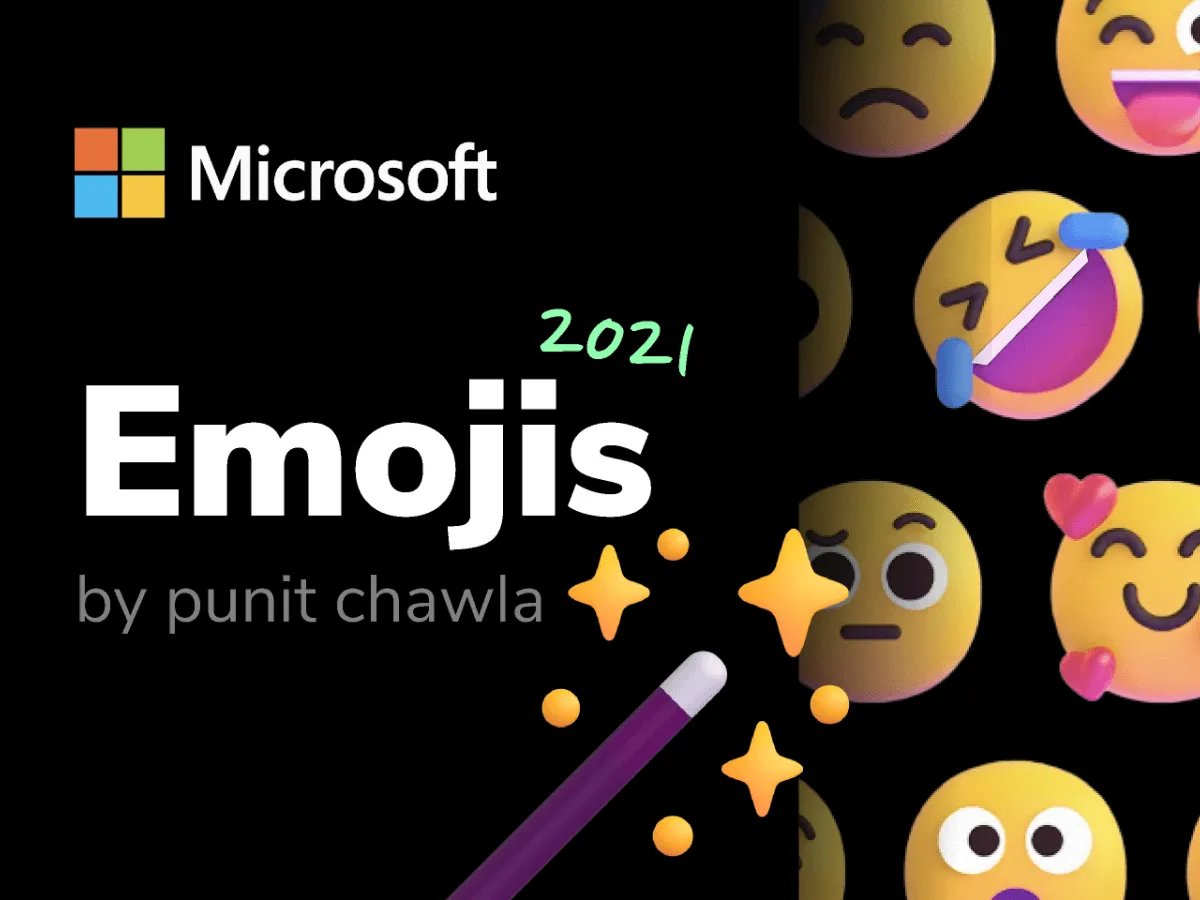 Microsoft Emojis 2021 for Figma and Adobe XD