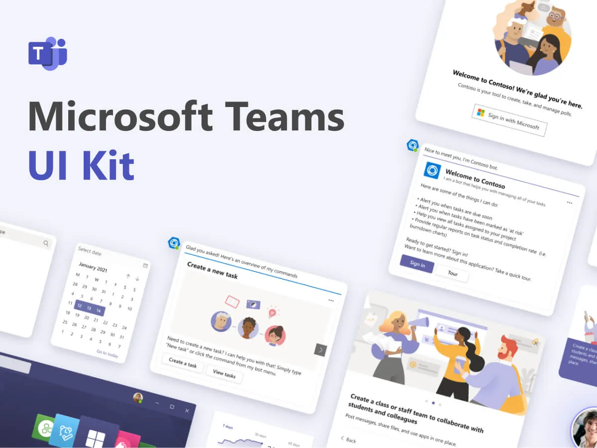 Microsoft Teams UI Kit for Figma and Adobe XD No 1