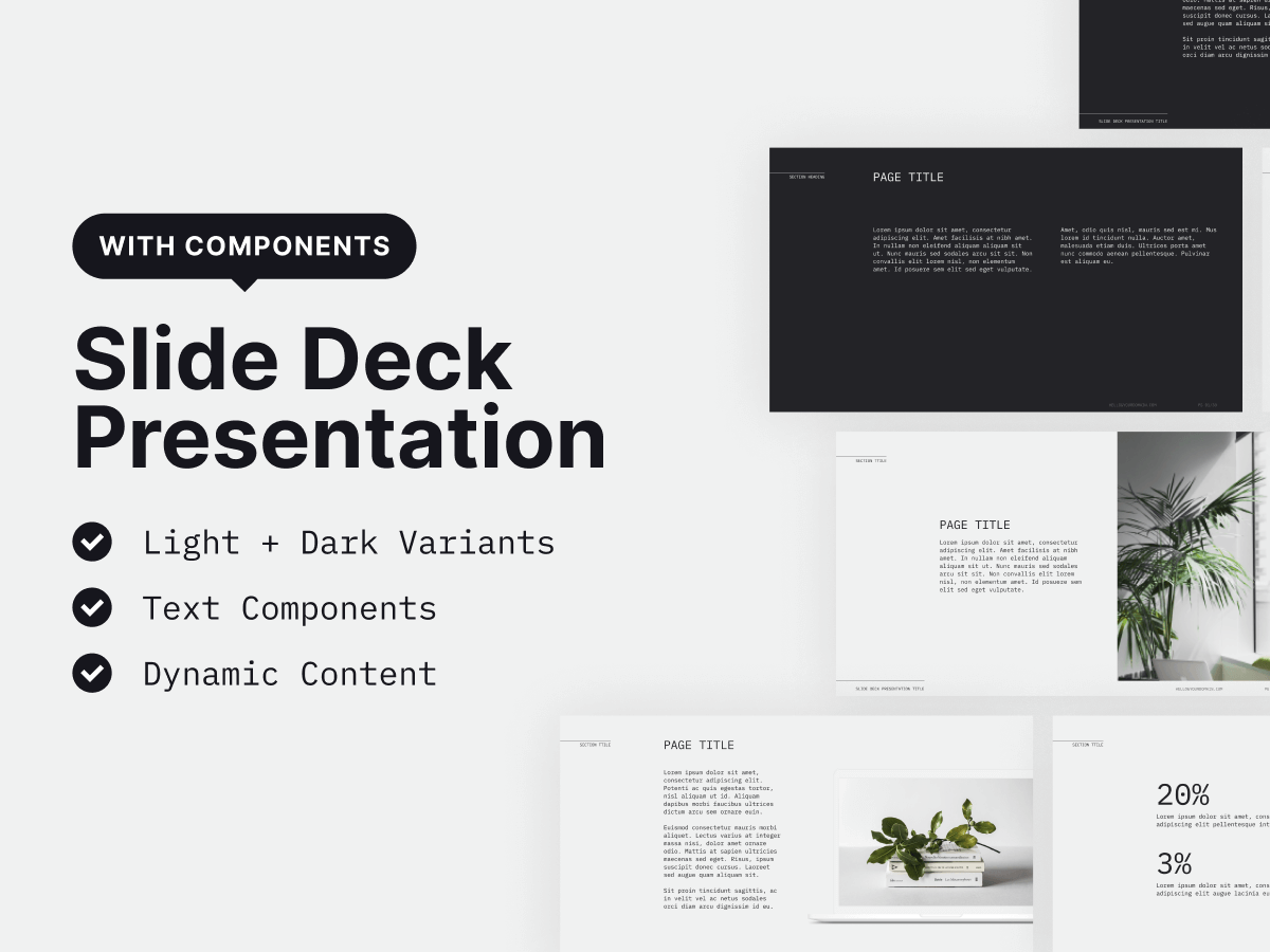 Minimal Slide Deck Template for Figma and Adobe XD No 1