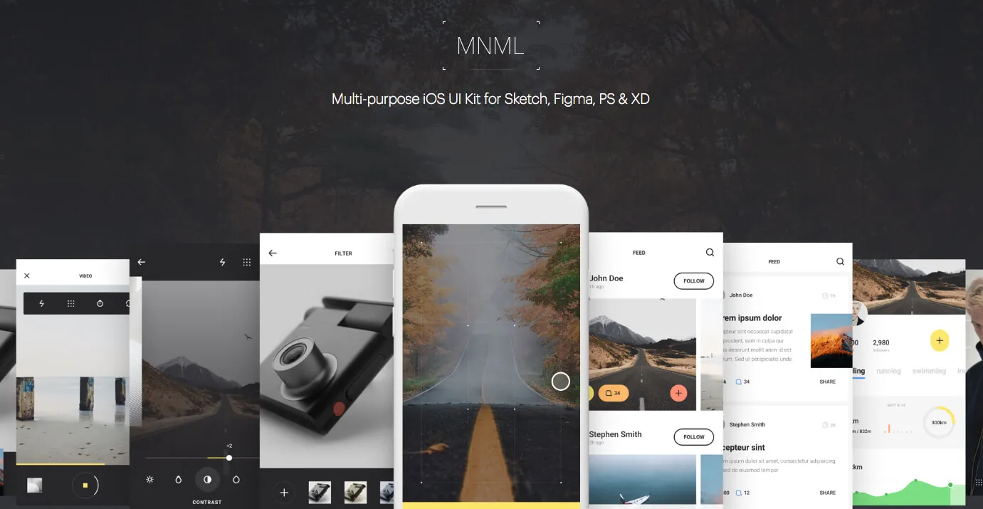 MNML iOS UI Kit for Figma and Adobe XD