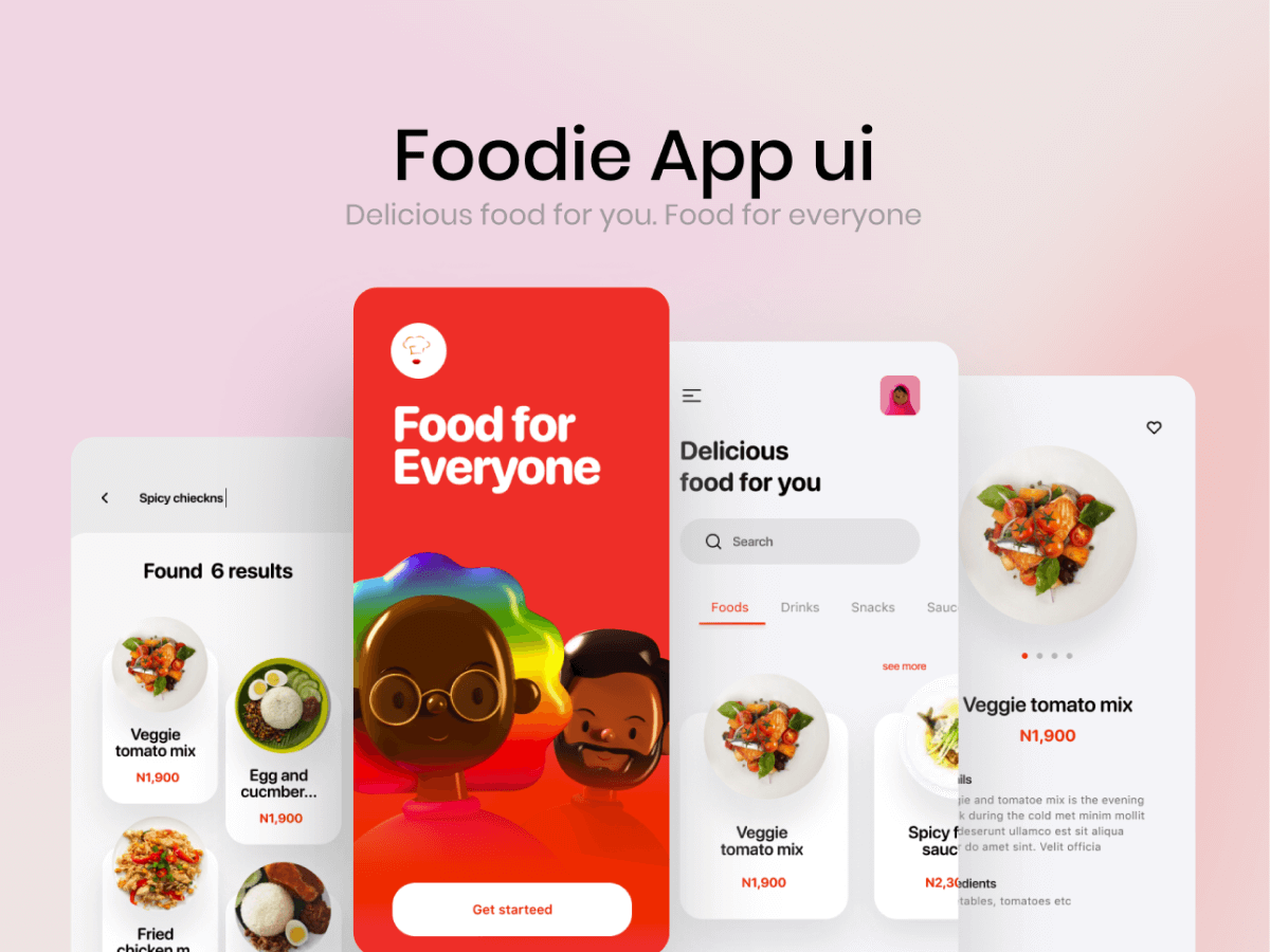 Modern Food App UI Kit for Figma and Adobe XD No 1