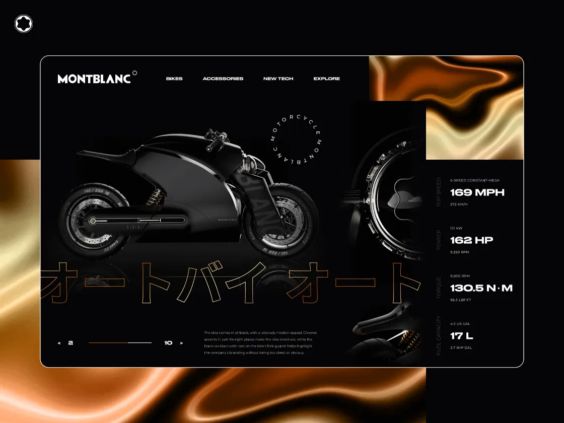 Montblanc – Motorcycle Website for Figma and Adobe XD