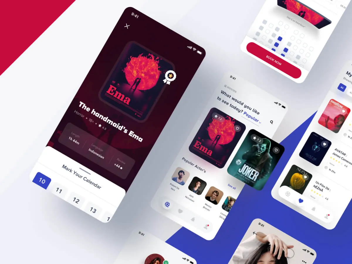Movies Mobile App UI Kit for Figma and Adobe XD No 1