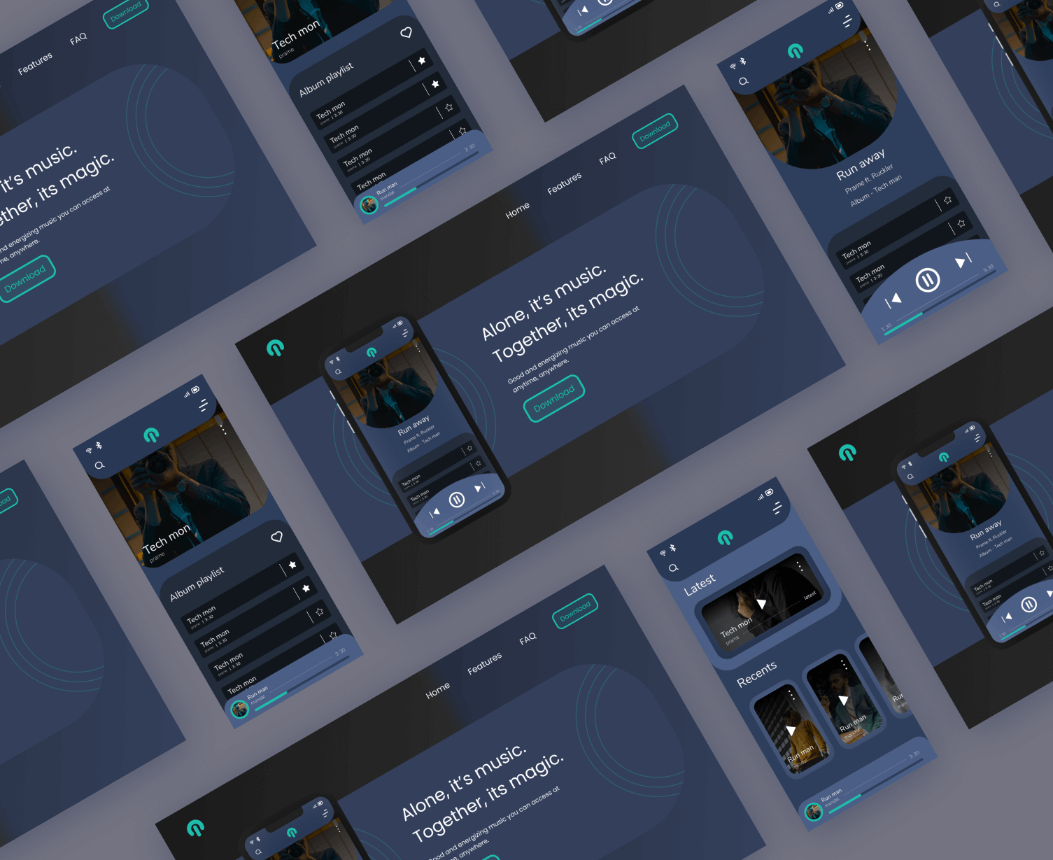 Music App Concept for Figma and Adobe XD No 1