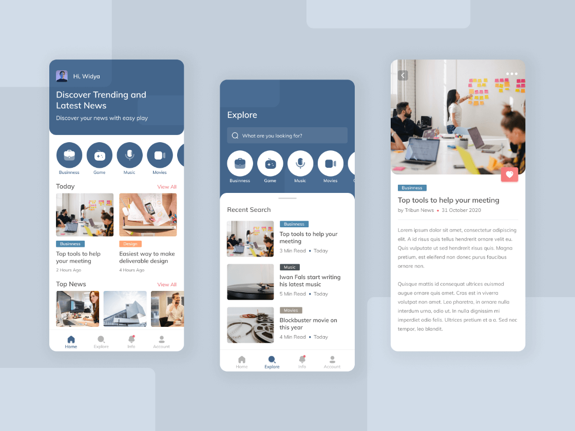 News App for Figma and Adobe XD No 1
