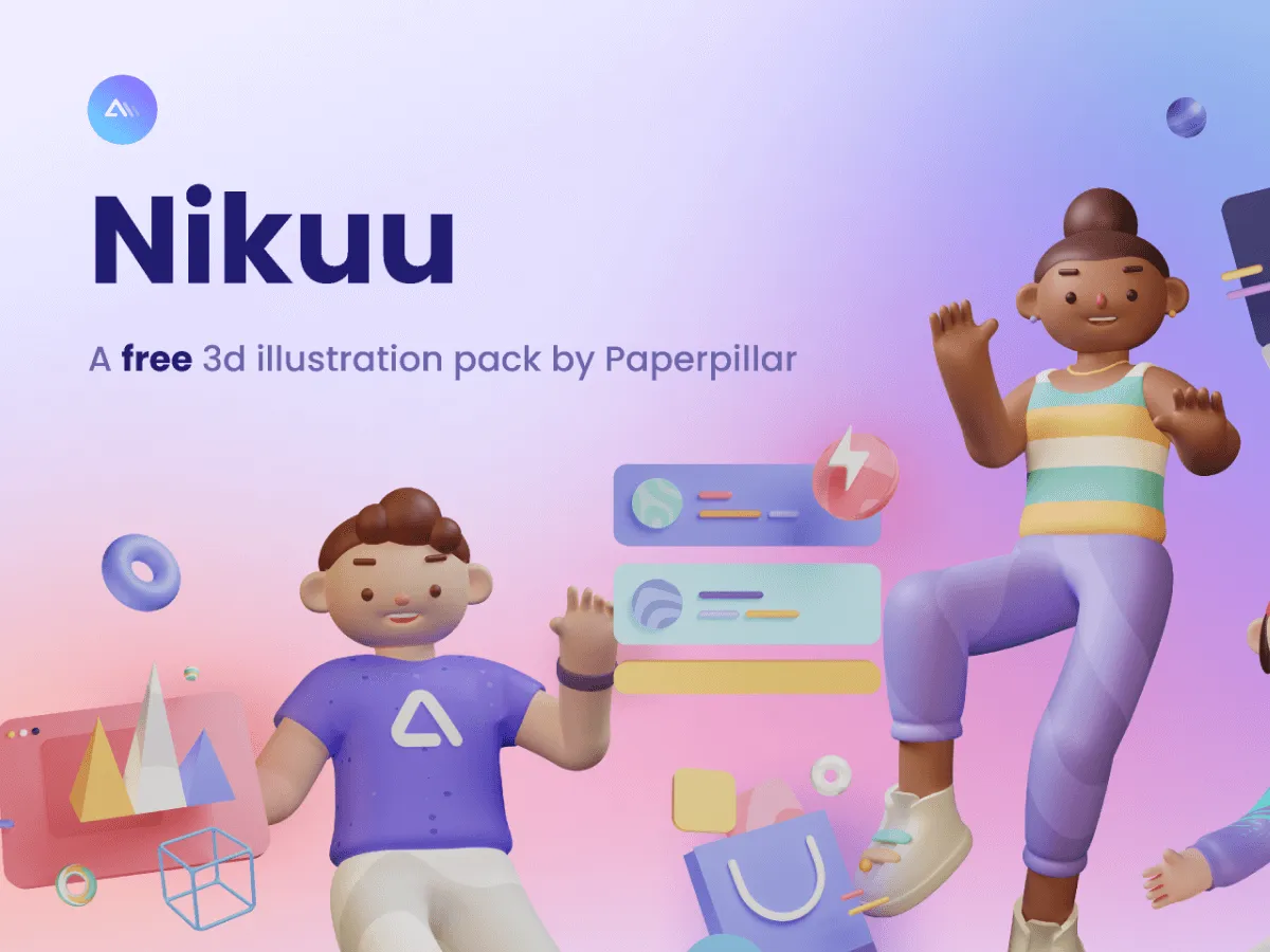 Nikuu 3D Illustration Pack for Figma and Adobe XD