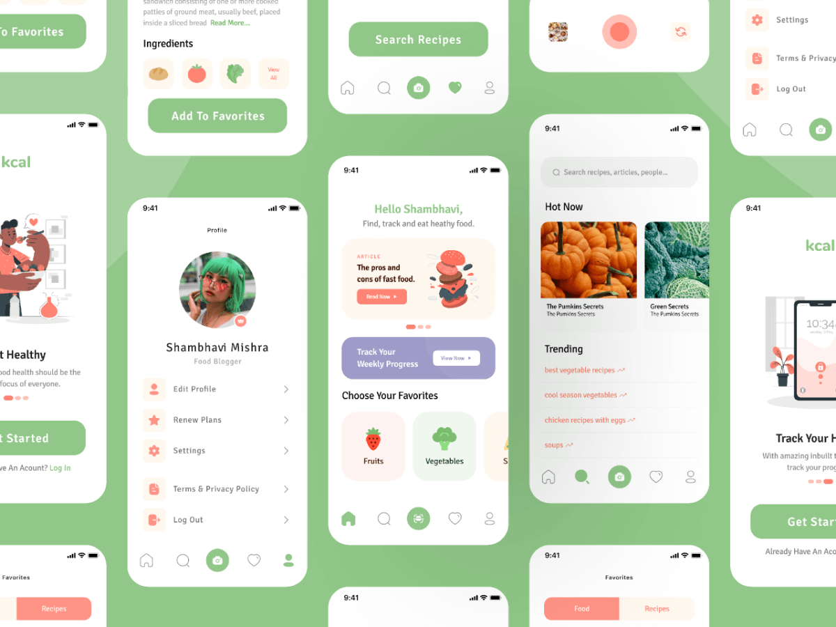 Nutrition App UI Kit for Figma and Adobe XD No 1
