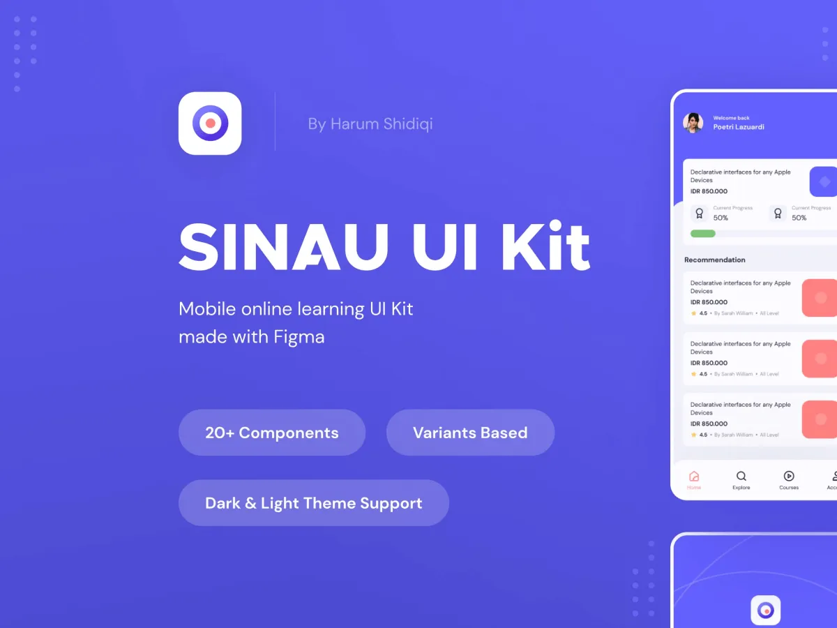 Online Learning App UI Kit for Figma and Adobe XD No 1