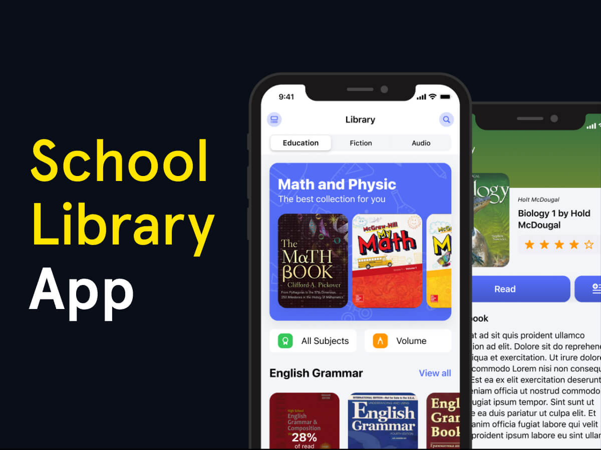 Online School Library App for Figma and Adobe XD No 1