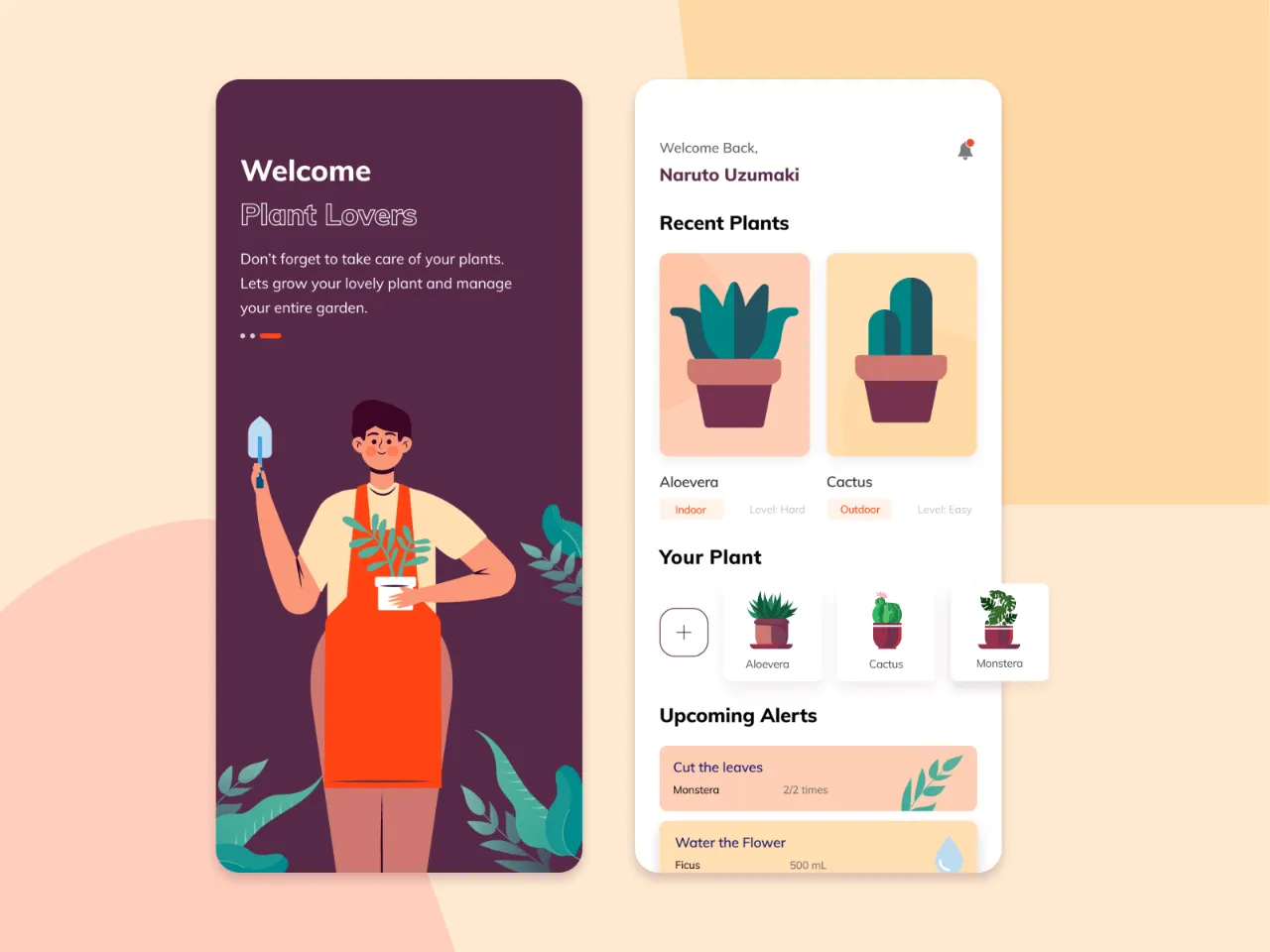 Plant Care App Exploration for Figma and Adobe XD