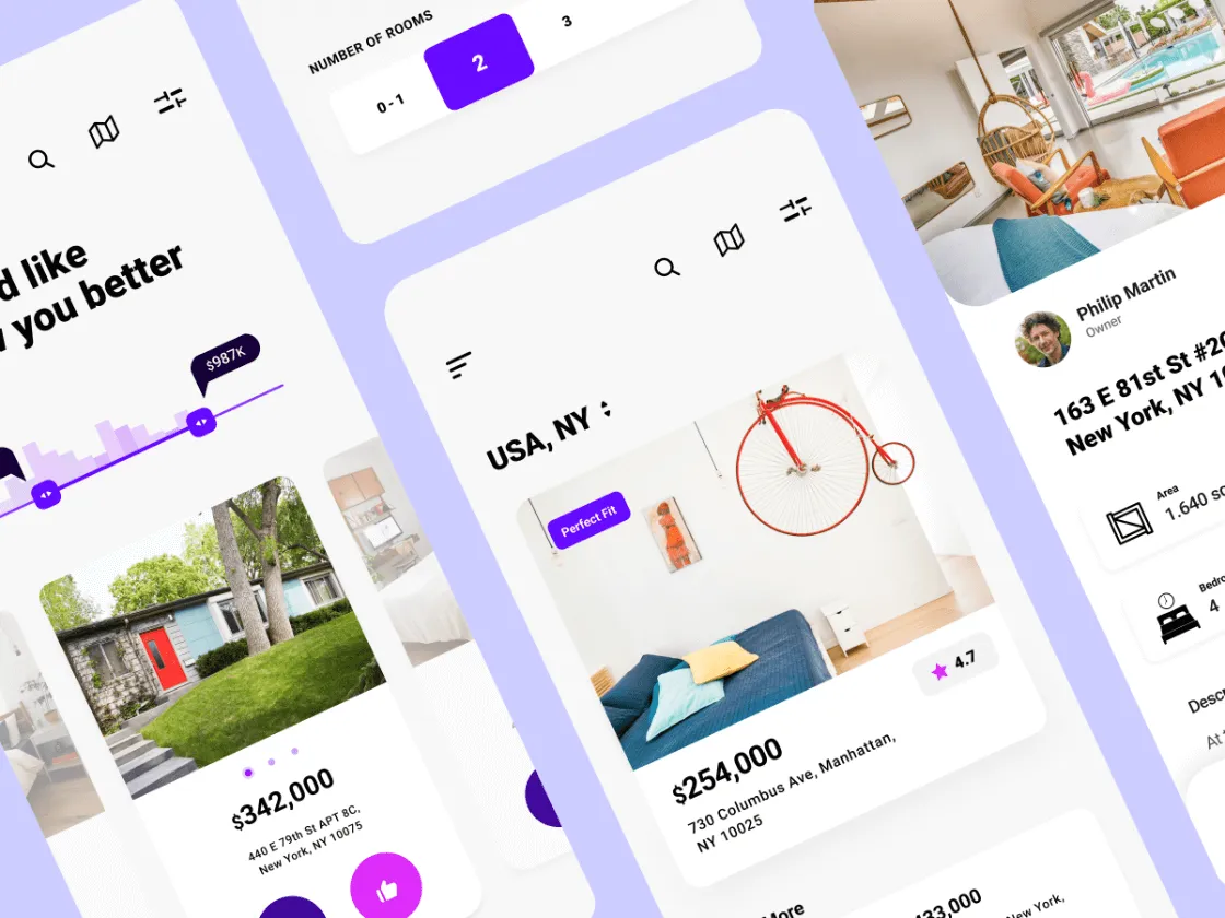 Real Estate App for Figma and Adobe XD
