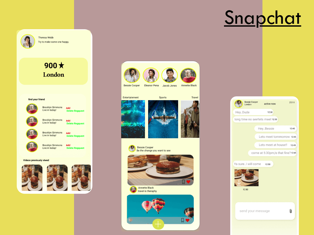 Snapchat App Redesign for Figma and Adobe XD