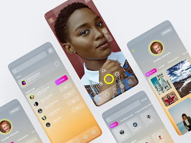 Snapchat Redesign App for Figma and Adobe XD