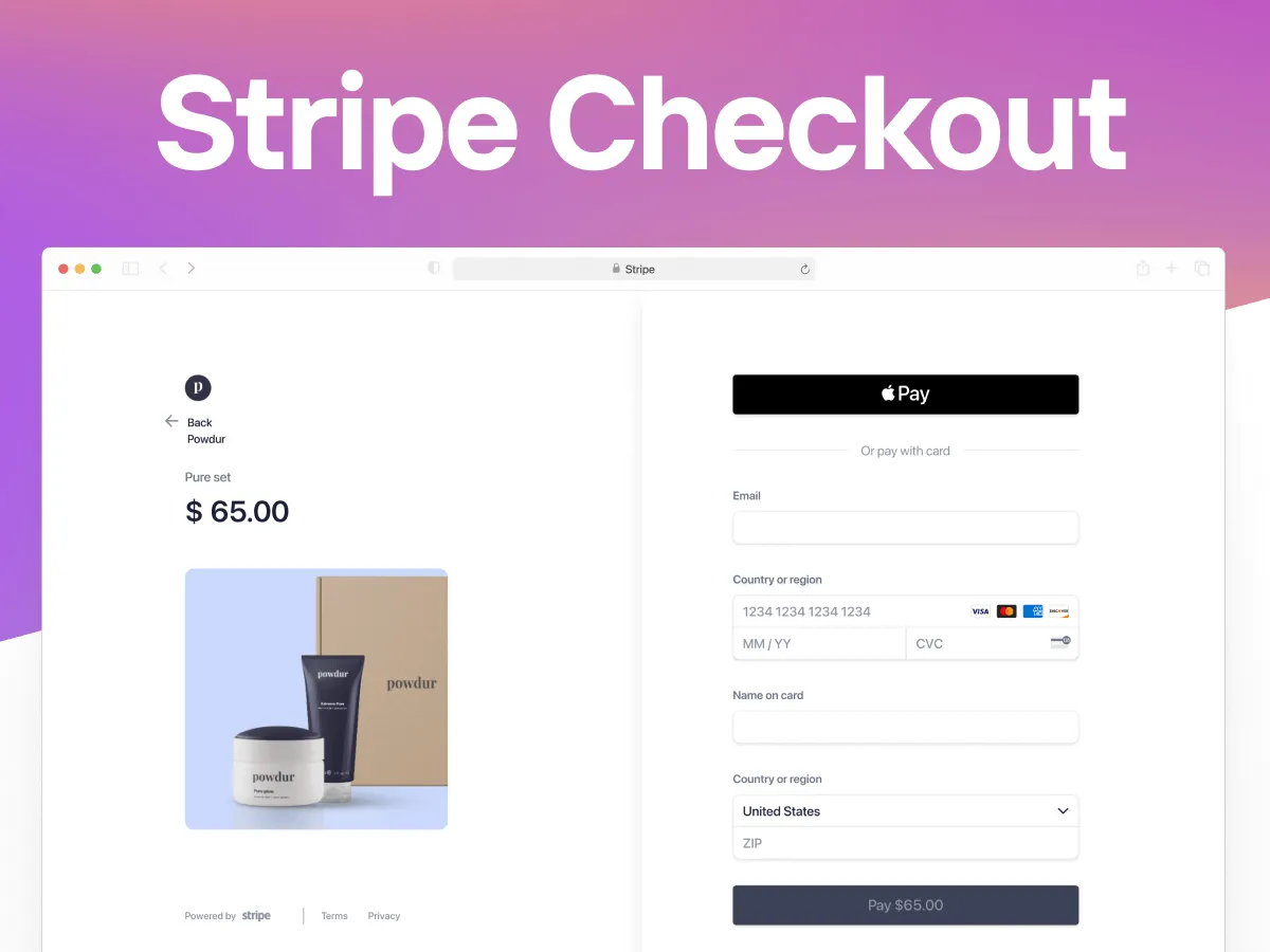 Stripe Checkout Template for Figma and Adobe XD No 1