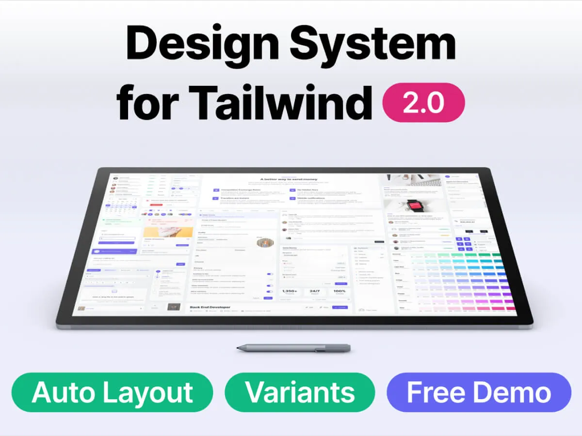 Tailwind Design System 1.0 for Figma and Adobe XD