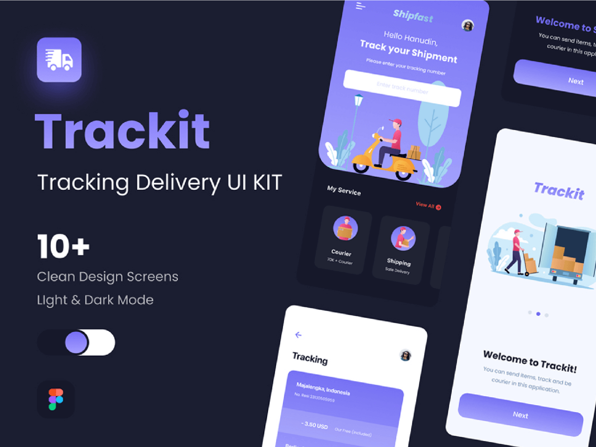 Tracking Delivery UI Kit for Figma and Adobe XD No 1