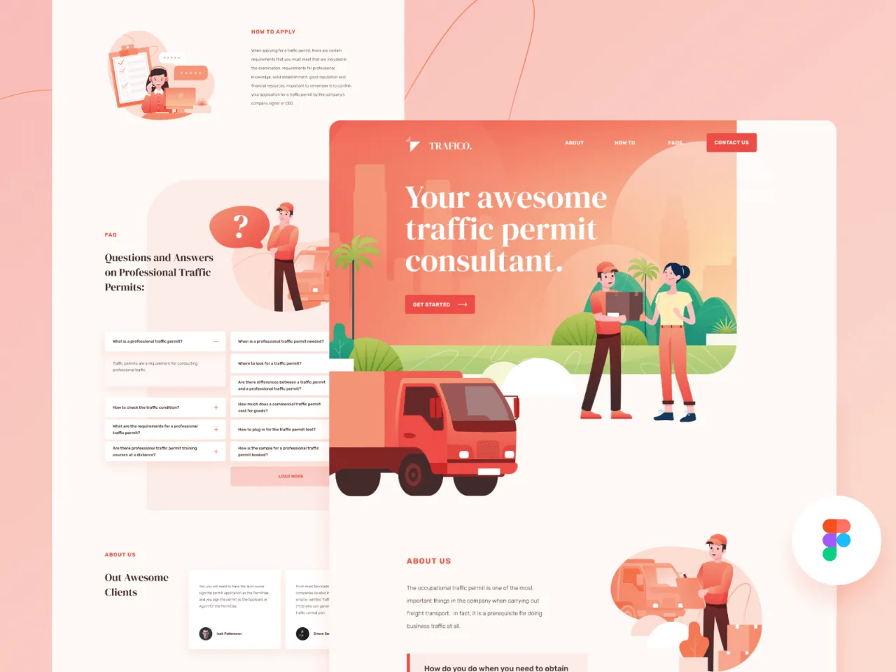 Traffico Landing Page for Figma and Adobe XD