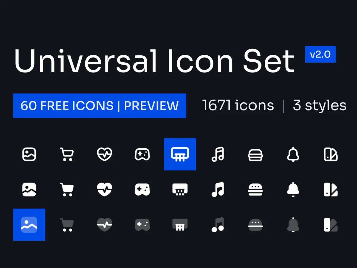 Universal Icon Set for Figma and Adobe XD