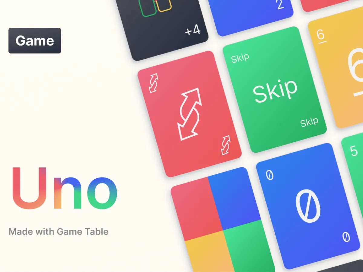 Uno Card Game for Figma and Adobe XD