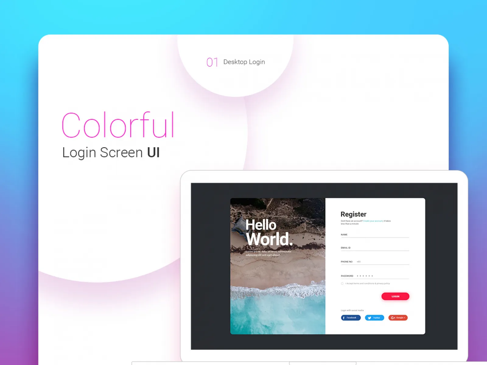 Free Login Screen UI Kit for Figma and Adobe XD