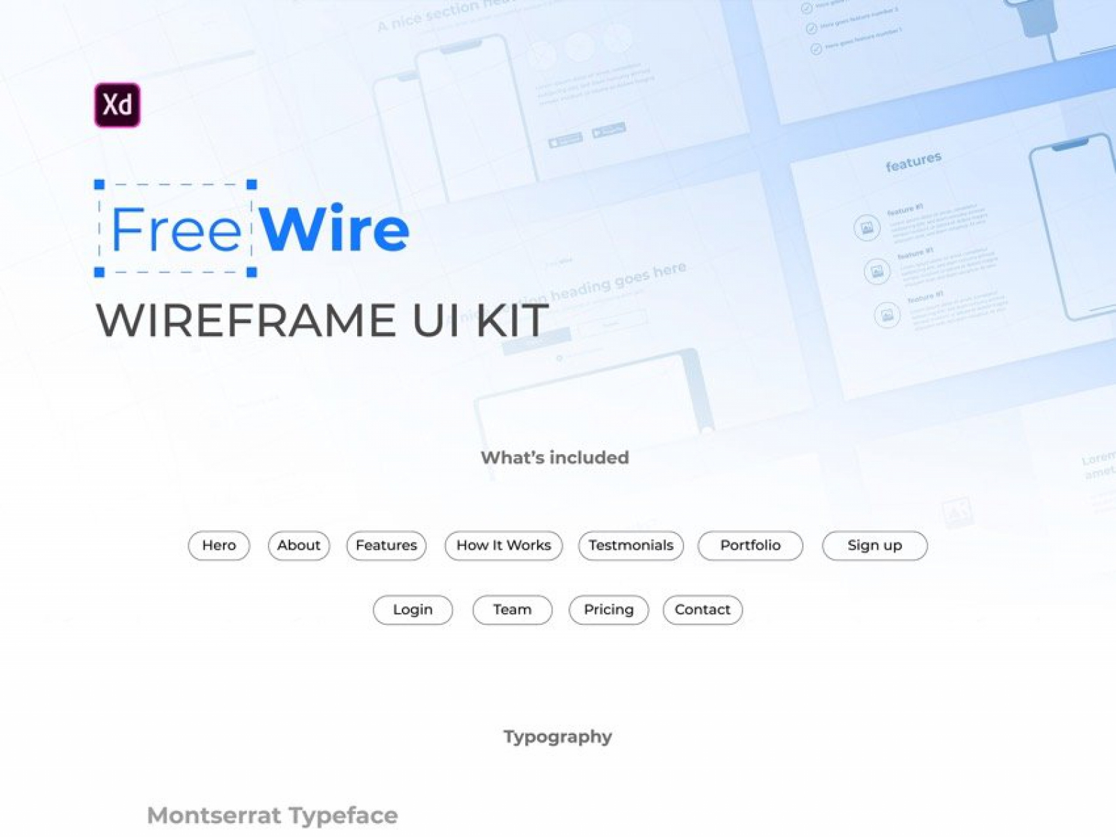Free Wireframe UI Kit for Figma and Adobe XD No 1