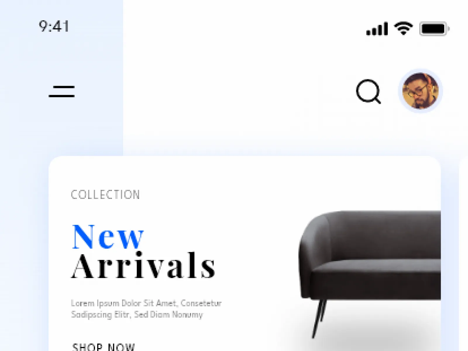 Furniture E-commerce App for Figma and Adobe XD