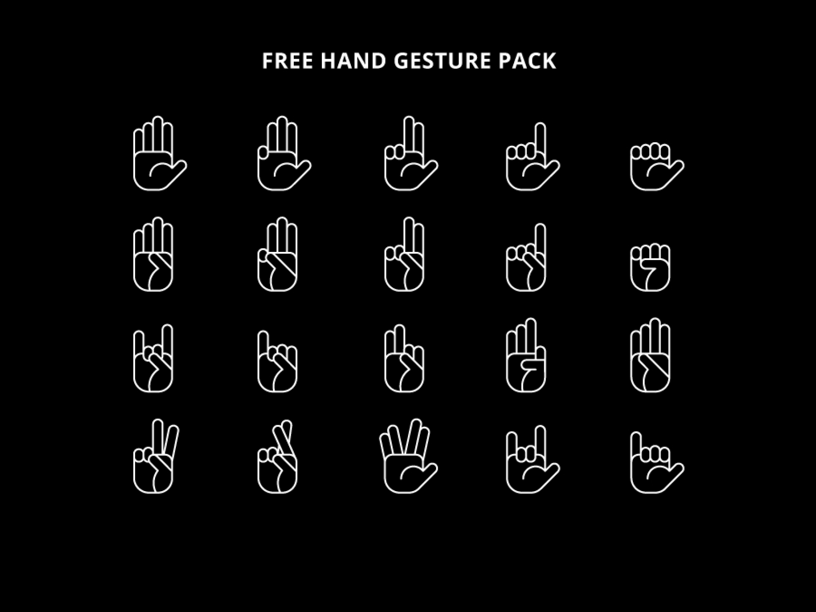 Hand Gesture Outline Pack for Figma and Adobe XD