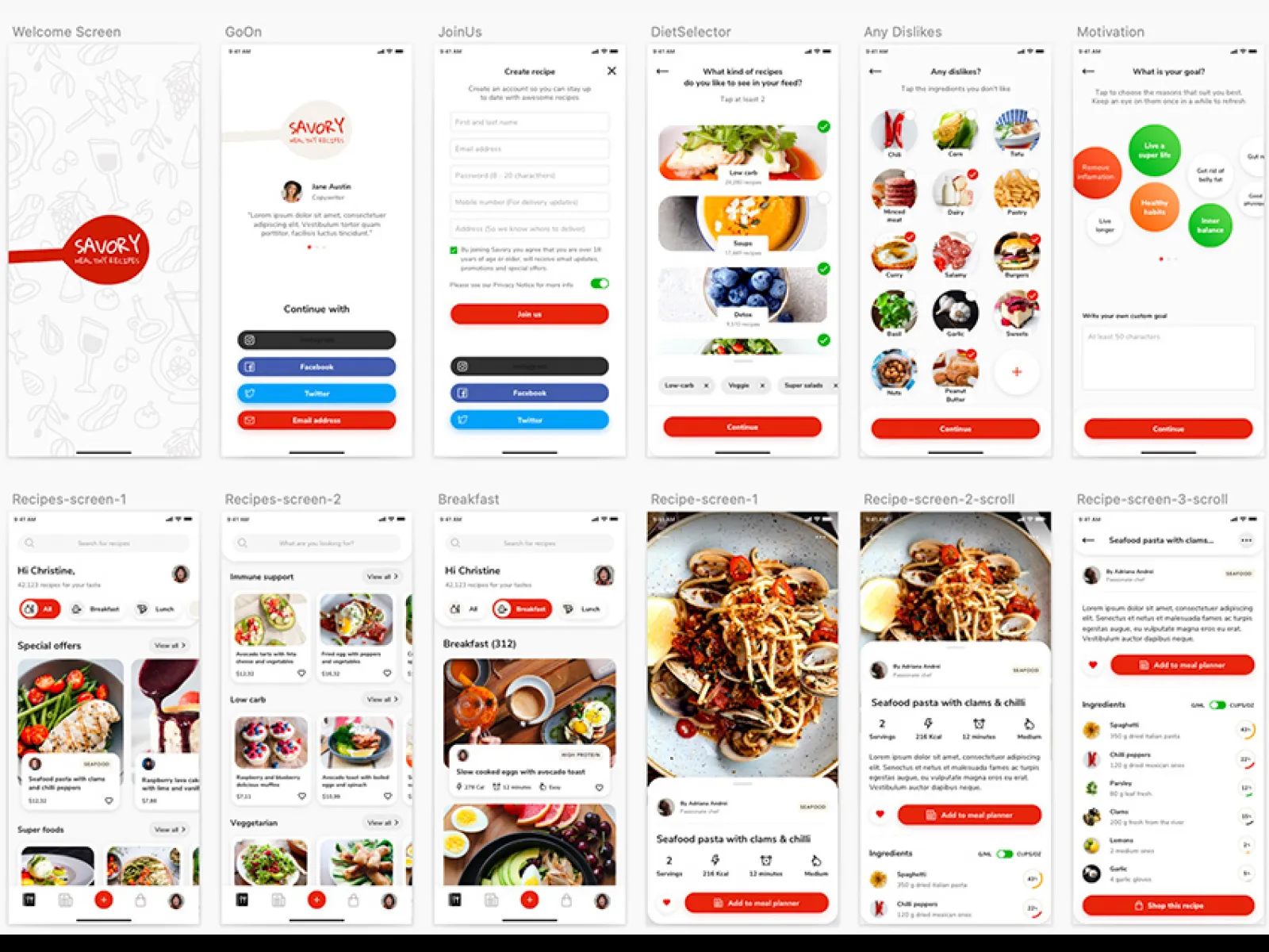 Healthy Food App UI for Figma and Adobe XD No 1