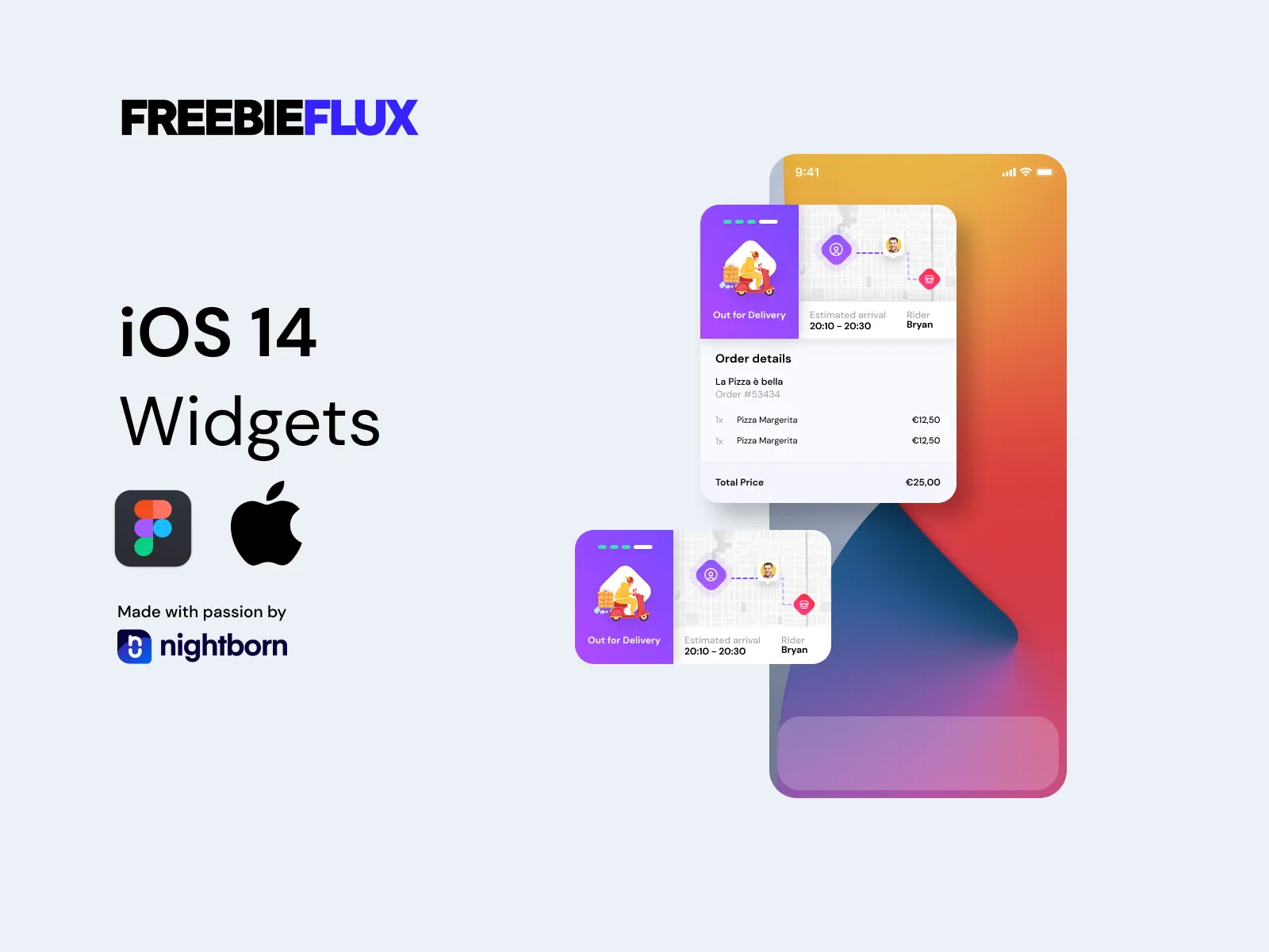 iOS 14 Widget � Delivery App UI Kit for Figma and Adobe XD No 4