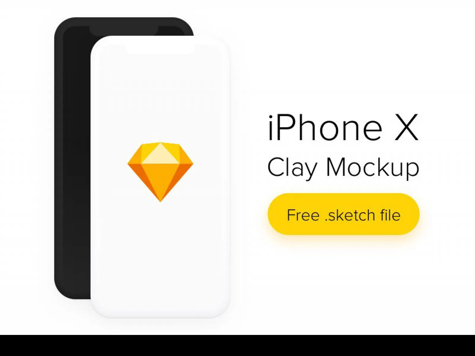 iPhone X Free Clay Mockup 2 for Figma and Adobe XD No 1
