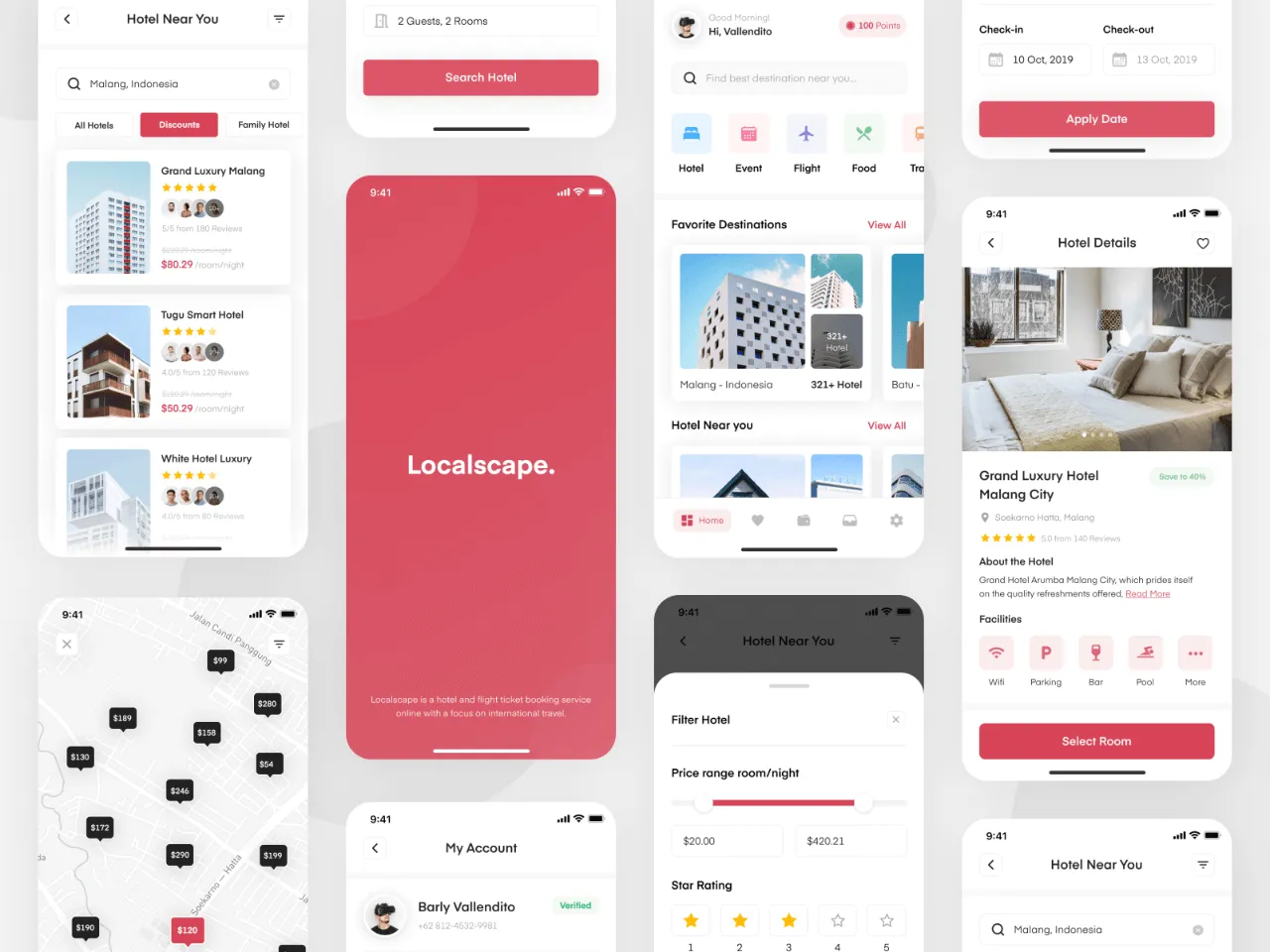 Localscape Travel App for Figma and Adobe XD