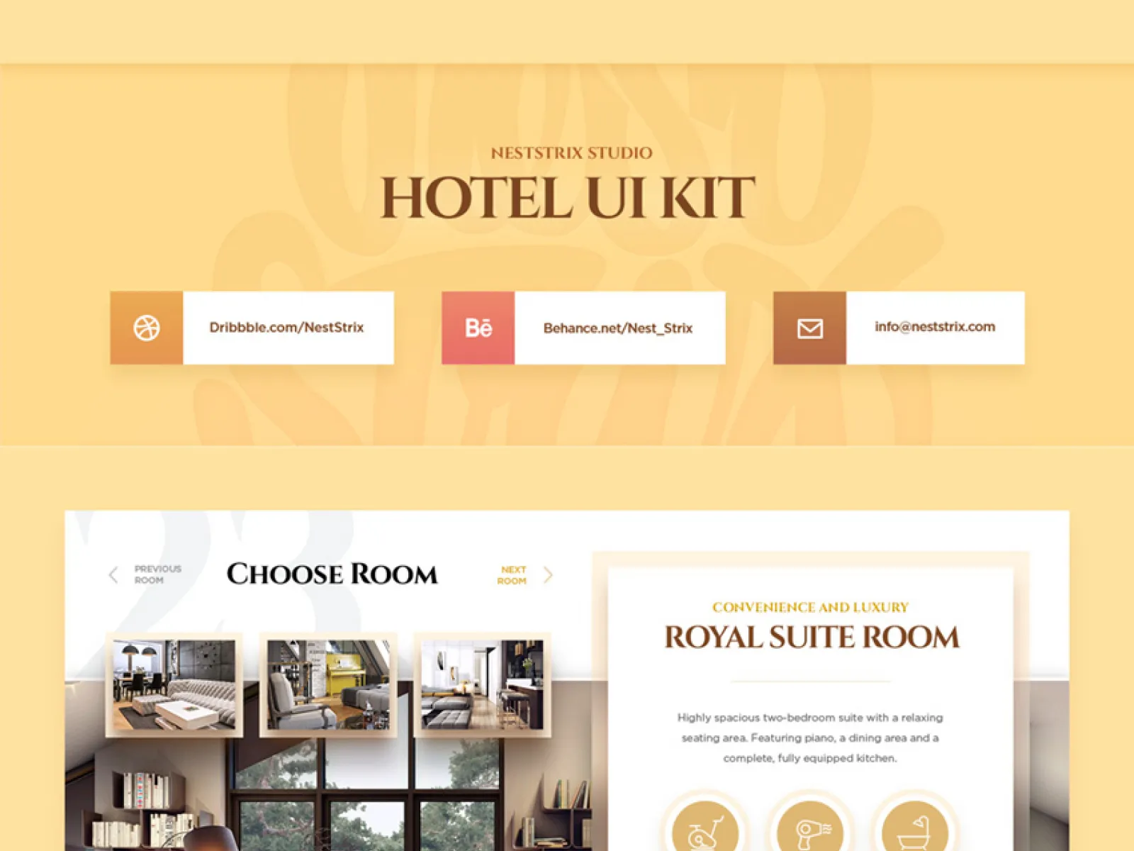 Luxury Hotel Web UI Kit for Figma and Adobe XD