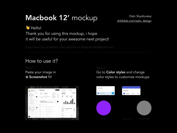 Macbook 12ï¿½ Clay Mockup for Figma and Adobe XD